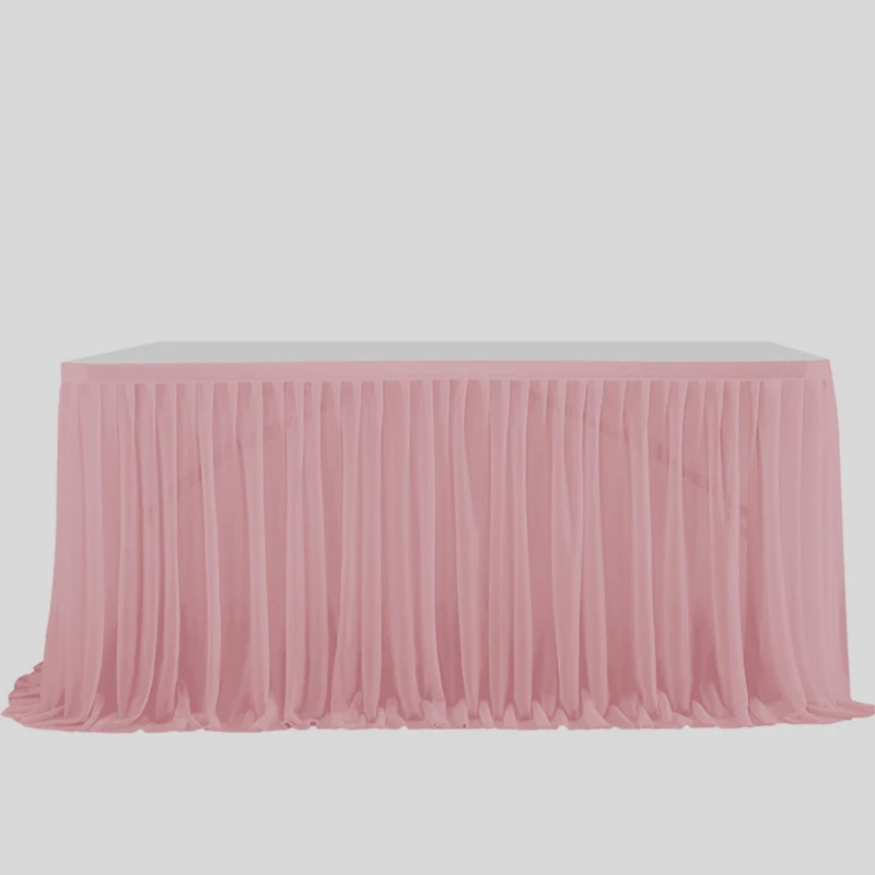White Tulle Table Skirt Rectangle/Round Tables Ruffle Semi Sheer Tablecloths for Wedding Bridal Shower Birthday Party Decoration: 150*180cm / Orange