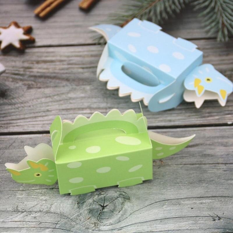 10Pcs Dinosaurus Doos Gemonteerd Dinosaurus Doos Dinosaurus Snoep Box Kids Verjaardag Papier Dozen Voor Verpakking