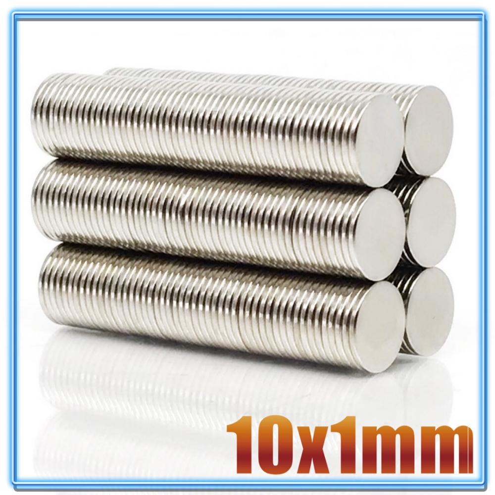 100 pièces aimant rond 10x1 10x2 10x3 10x4 10x5 10X8 10x10mm aimant néodyme Permanent NdFeB Super fort aimants puissants 10X1.5: 10x1(100Pcs)