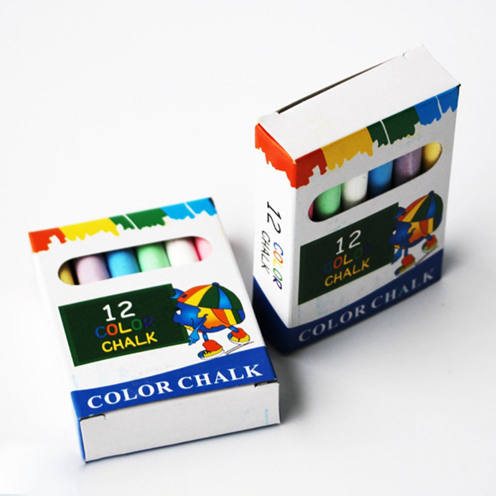 12 Pcs/Lot Dustless Chalk Pen Drawing Chalks For Blackboard Multicolour Stationary Office School Supplies Accessories