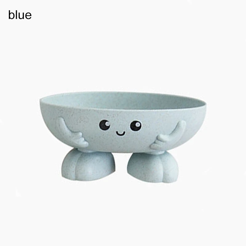 Eco-friendly 1Pcs Soap Box Non-slip Soap Dish Bathroom Supplies Soap Holder Cartoon Shape: Blue