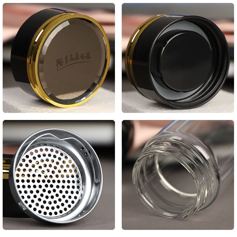 Water Cup Transparent Water Bottles High Borosilicate Double Layer Glass Cup