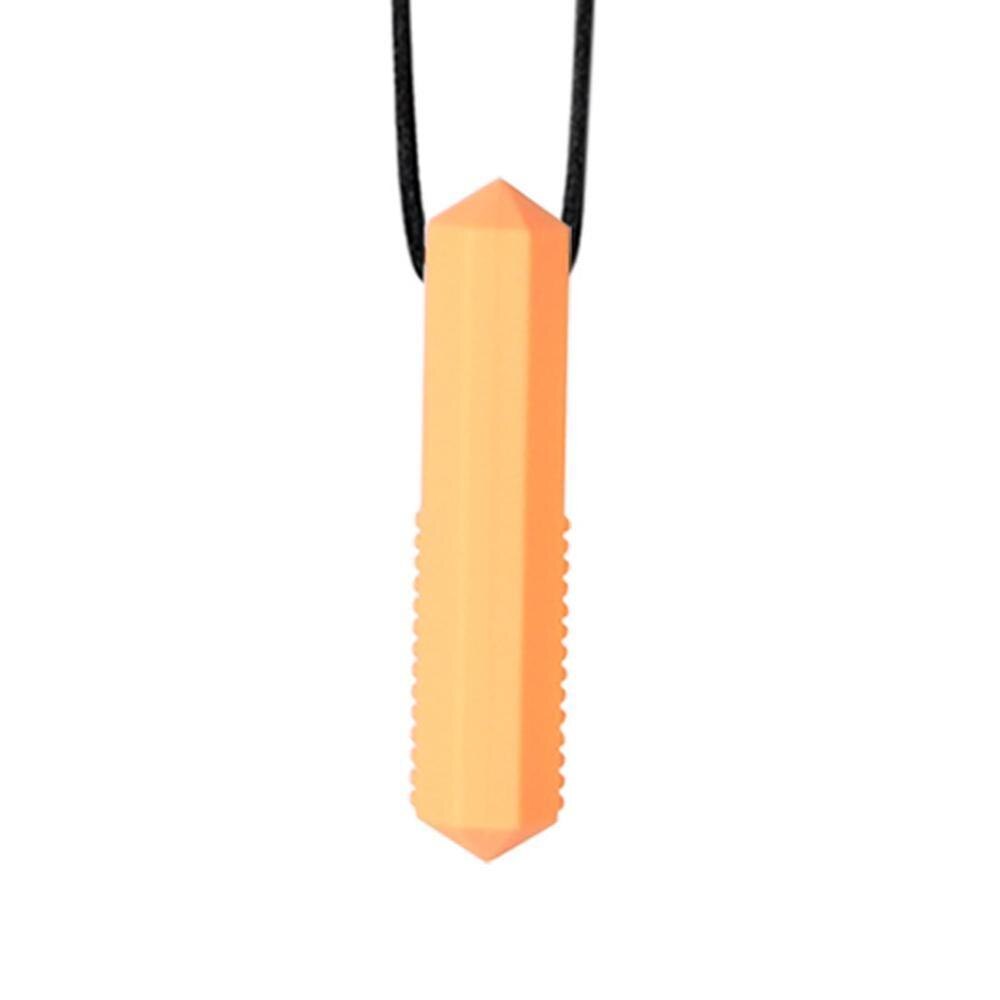 8 colores de silicona de bebé los niños autistas sensorial de dije mordedor collar Molar palo morder Juguetes: G