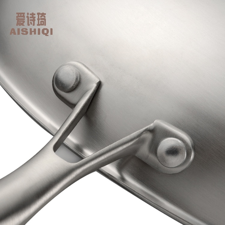 Stainless steel wok non-stick frying pan No oil smoke 32cm household cookware 304 non-coating non-stick wok