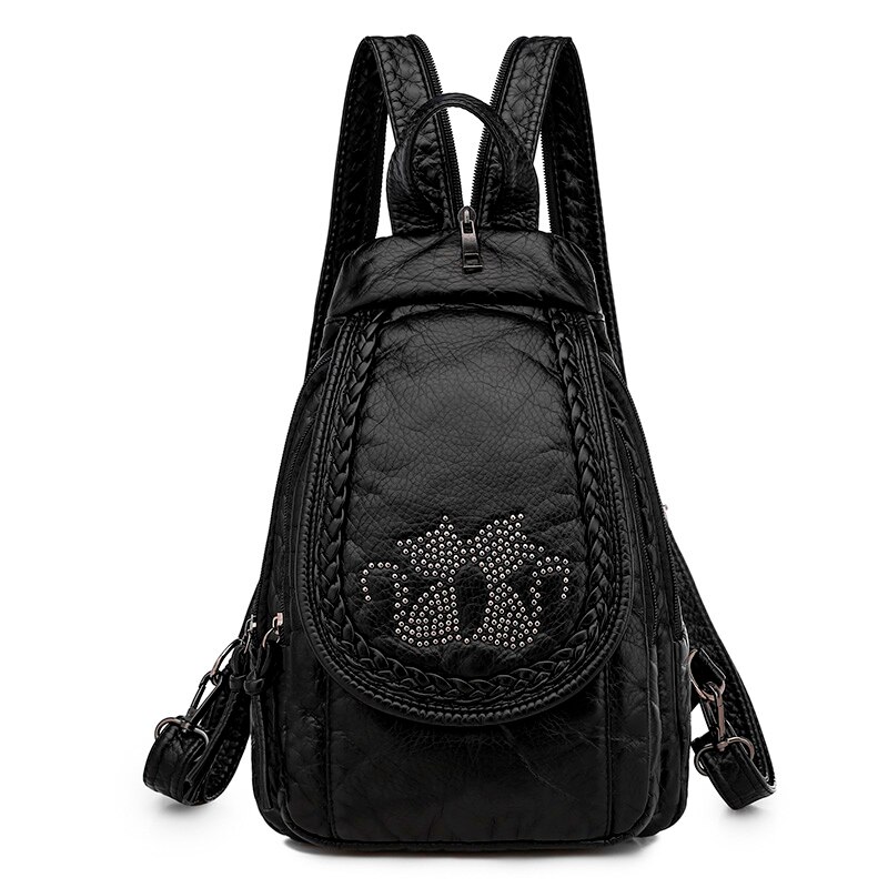 2020 mulheres mochilas de couro macio bolsa de ombro viagem senhoras bagpack sacos de escola para meninas alta qualidade sac a dos feminino novo: style2