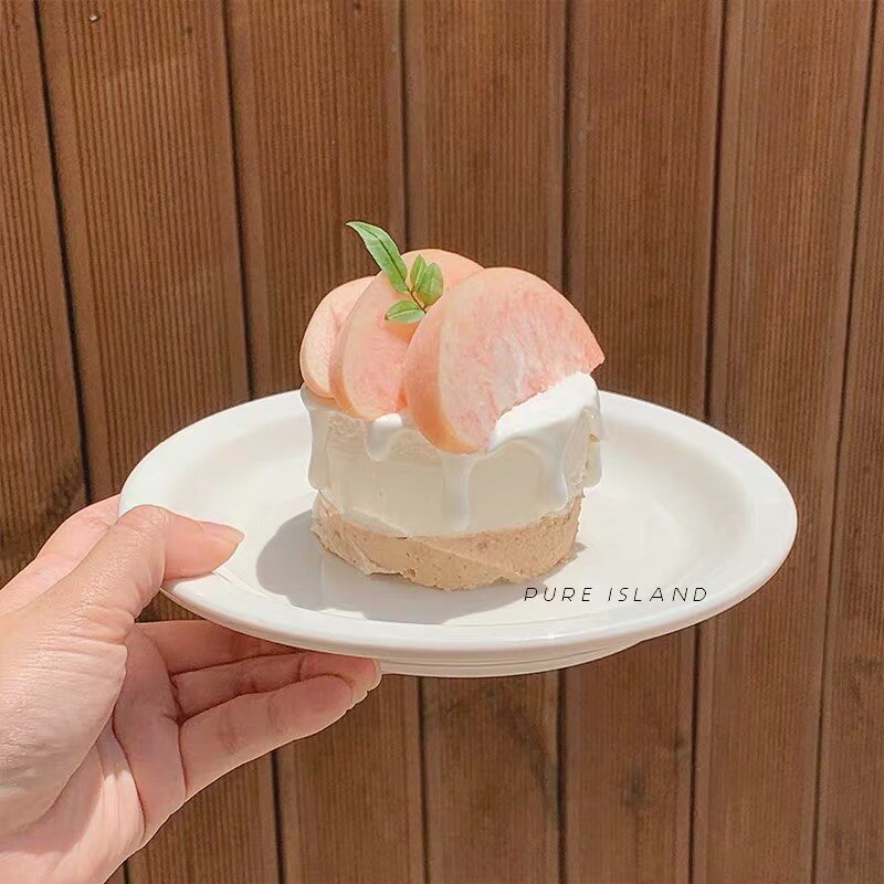 Cake Plate Dessert Plate Pure White Plate Korean Small White Plate Wild Plate Tableware Plates Dishes undefined plateau
