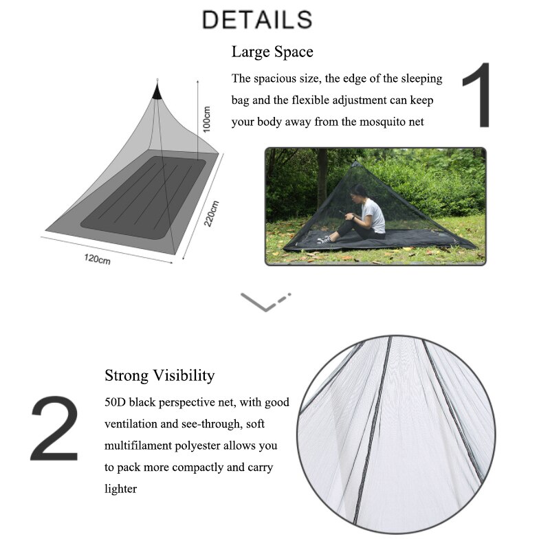 Ultralight Tent - 1 Person - Freestanding - 50D Fabric - Aluminum Poles - Quick Open