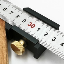 Anvendelig vinkelskærer lineal positioneringsblok træbearbejdningslinje slibemåler til tømrerarbejde gør-det-selv-måling værktøj af aluminiumslegering