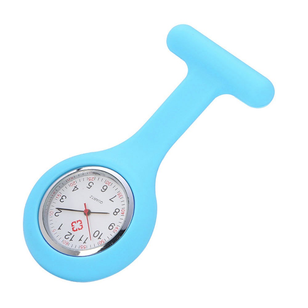 Taschenuhr Damen Digitalanzeige Zifferblatt Clip-an Analoguhr fob Krankenschwester Brosche Stift Hängetasche Elektrische Uhr Modeuhren: Weiß
