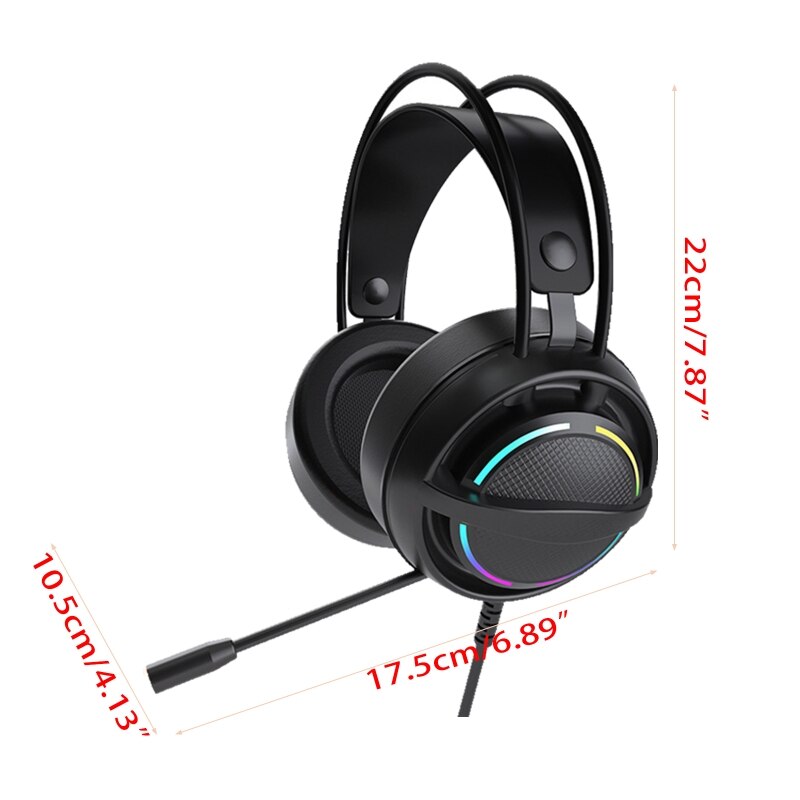 E65A PSH-100 Gaming Headset With Microphone RGB Wired Earphones 7.1 Surround Sound Computer Game Headphones For PS4 PC Laptop
