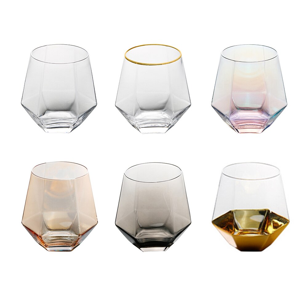 Geometric Whiskey Glass Transparent Home Juice Cocktail Glass Martini Glass Ice Rink Drink March