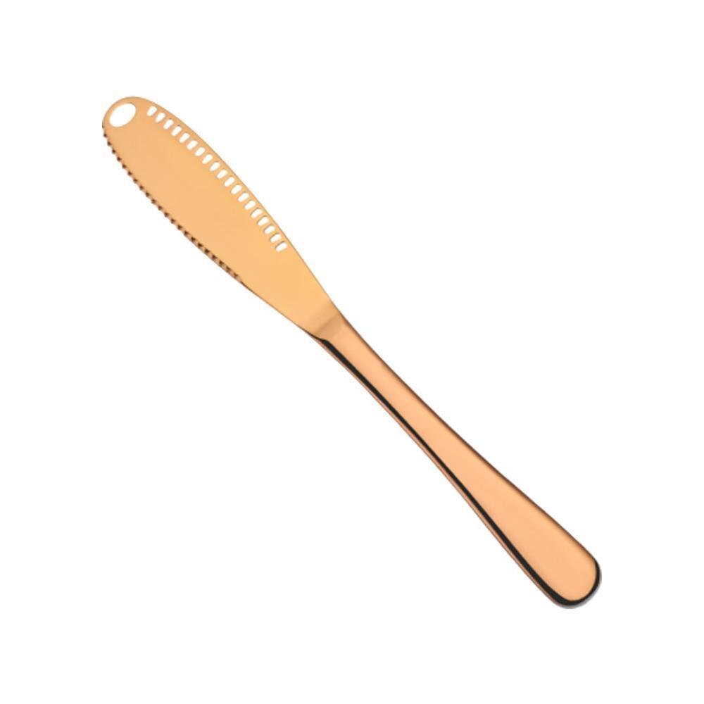 Rustfrit stål smørkniv smørkniv western food rustfri kniv ost smørkniv smør marmelade stål ostebrød kn  e8 x 2: Steg gylden