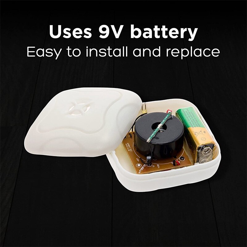 Paquete de 4 detectores de fugas de agua-95 Db Sensor de alarma de detección de inundación para baños, sótanos y cocinas (blanco)