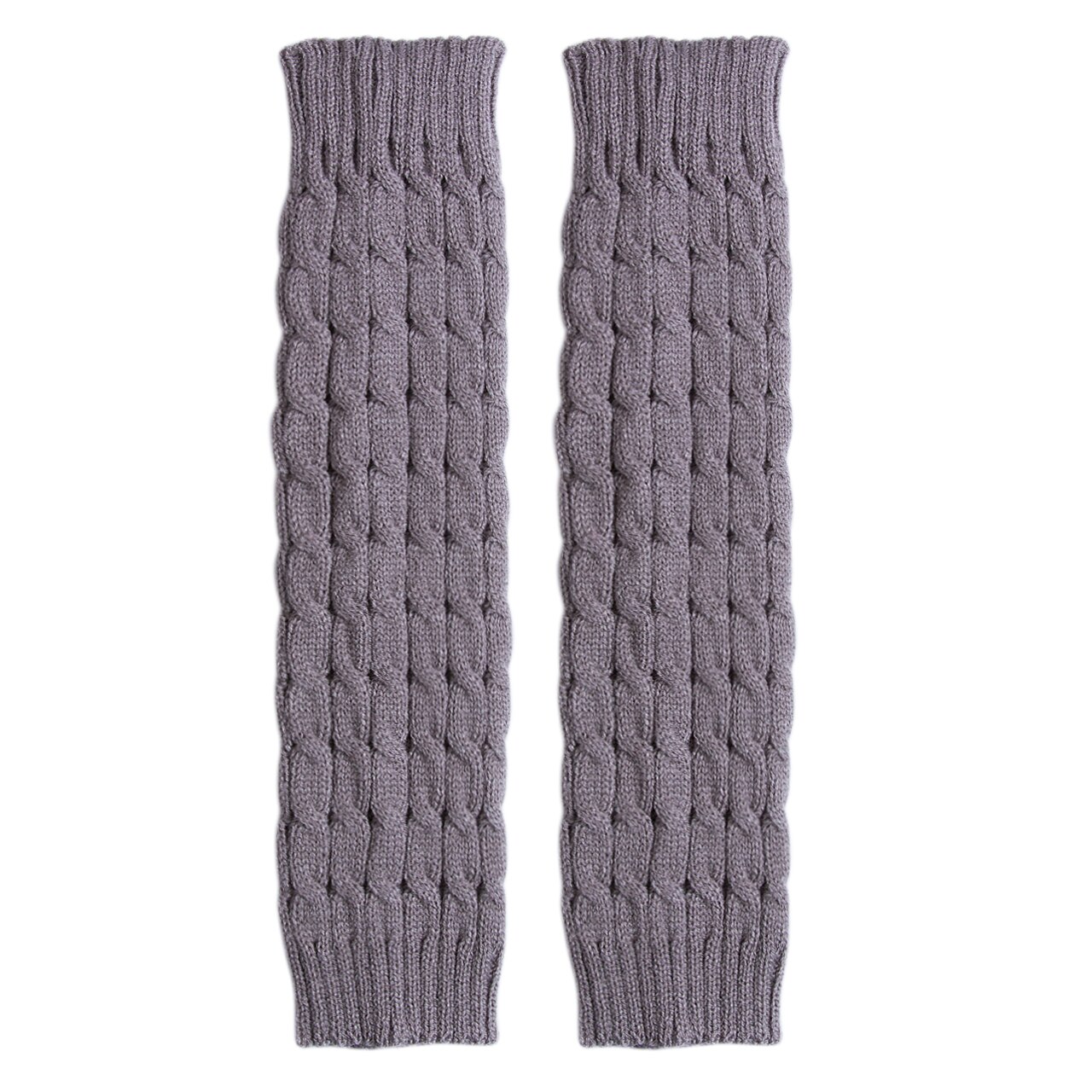 Sexy Women Leg Warmer Winter Warm Knee High Knit Crochet Legging Boot Slouch: Gray