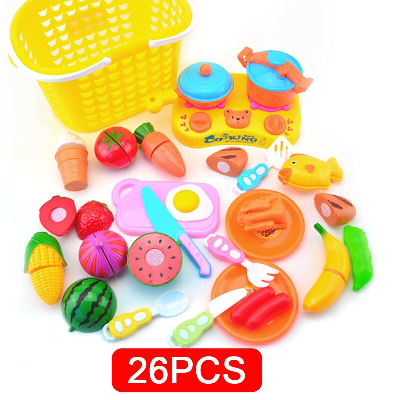 Children Kitchen Pretend Play Toys Cutting Fruit Vegetable Food Miniature Play Do House Education Toy for Girl Kid: A2601