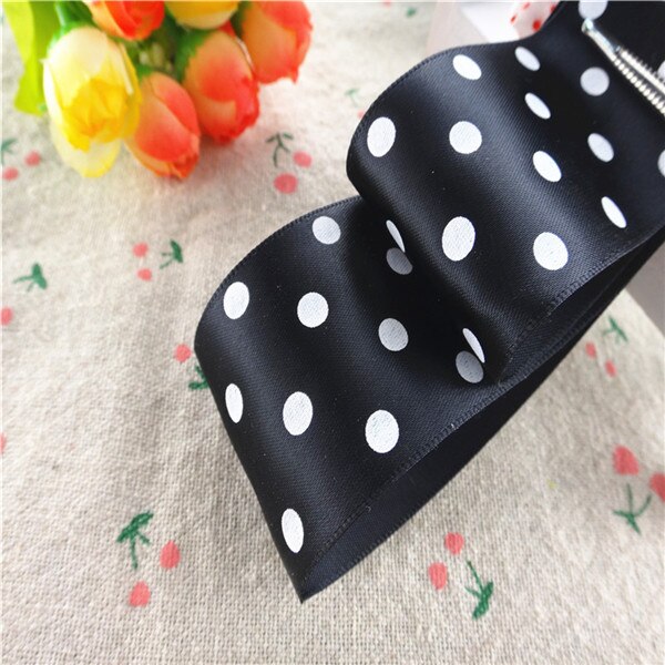 1-1/2 "38mm 5 Yards Stippen Gedrukt Satijn Lint Cadeau Verpakking DIY 100% Polyester Handgemaakte Materialen YM18010113: 030