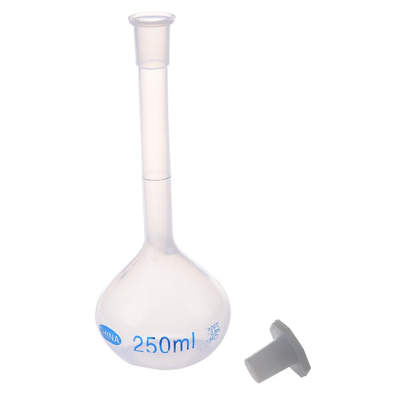 250ml Long Neck Clear White Plastic Volumetric Measuring Flask