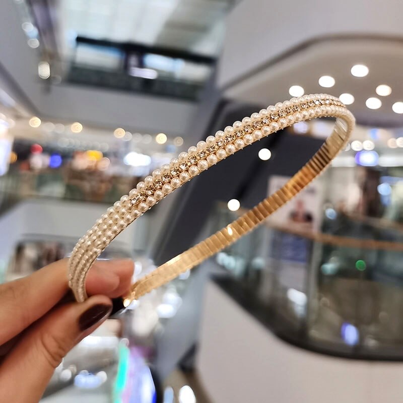 Trendy Luxury Big Pearl Headband For Women Bow Headband Bezel Turban Girls Hair Headwear Accessories: AGH950787