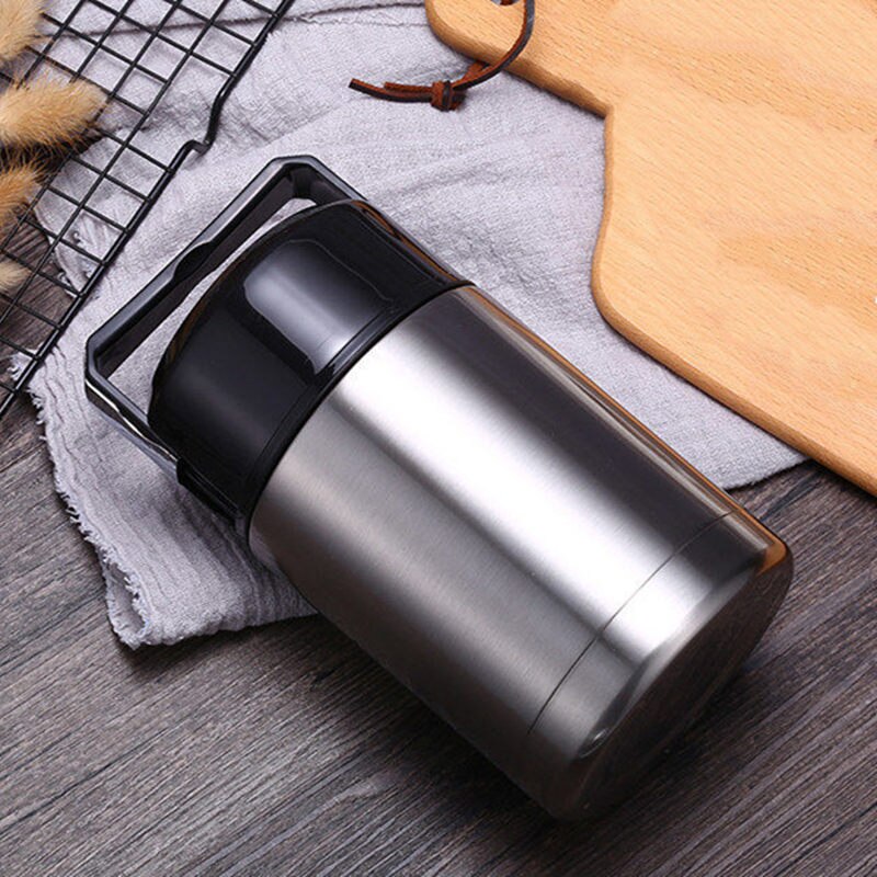 Stainless Steel Vacuum Soup Bento Containers Thermos Double Portable Lunch Flasks Thermocup Box Food Large Capacity: 800ml / Silver