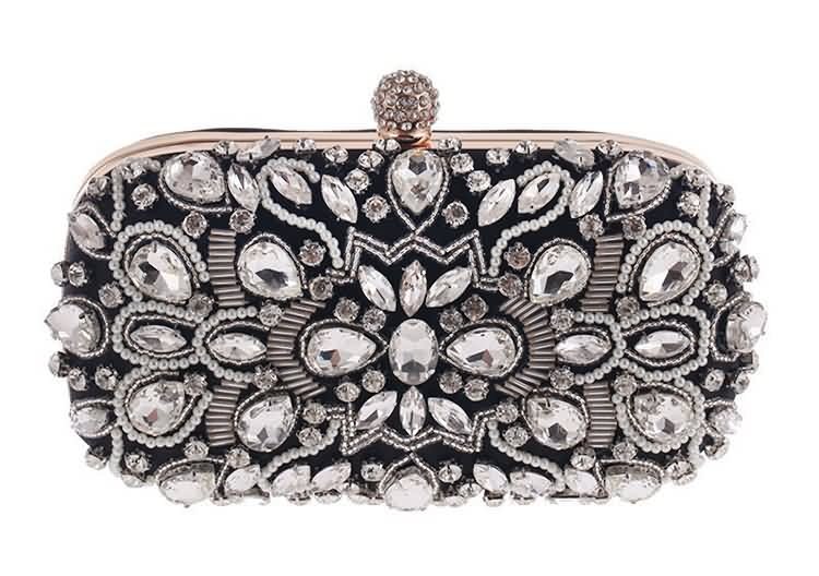 Luxy Moon Women Clutch Bag Wedding Clutch Party Purse and Handbag Pearl Clutch Luxury Handbags Women Bags Wallet bolsa: Design A Black