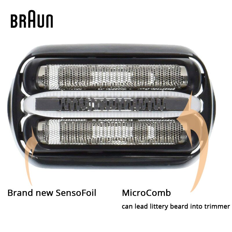 Braun-Cabezal de afeitadora 32B para hombre, cortador de papel de aluminio, Cassette negro, cuchilla de repuesto para Afeitadora eléctrica 3000s 3010s 3040s 3050cc 3070cc