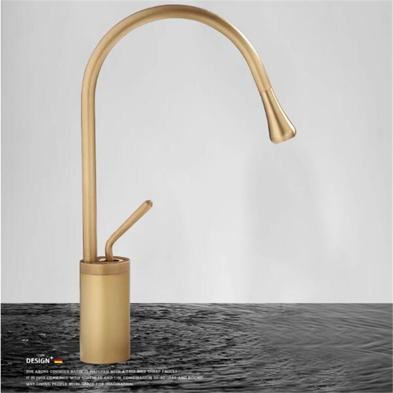 Tuqiu Antieke Badkamer Kraan Messing Wastafel Kraan Warm Koud Zwart Wastafel Kraan Messing Kraan Keukenkraan Draaibare Wastafel Waterkraan