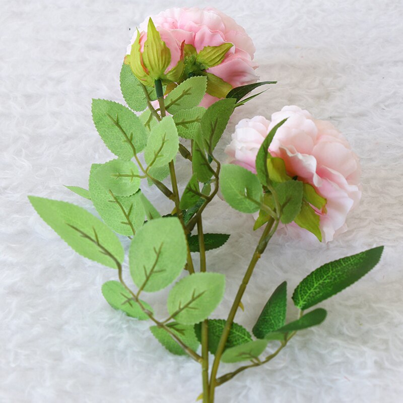 66cm lange europæiske kunstige blomster 3 hoved hjem silke pæon bryllup blomst udenlandske rose dekorative blomster fest dekoration 1 stk