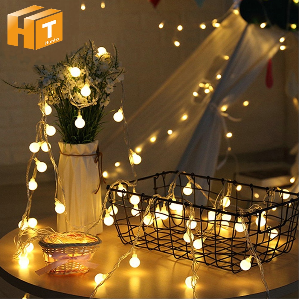 Hoilday Verlichting Warm Wit Fairy Guirlande Led Ball String Lights/Usb/Batterij Box Kerstboom Outdoor Decoratieve Verlichting