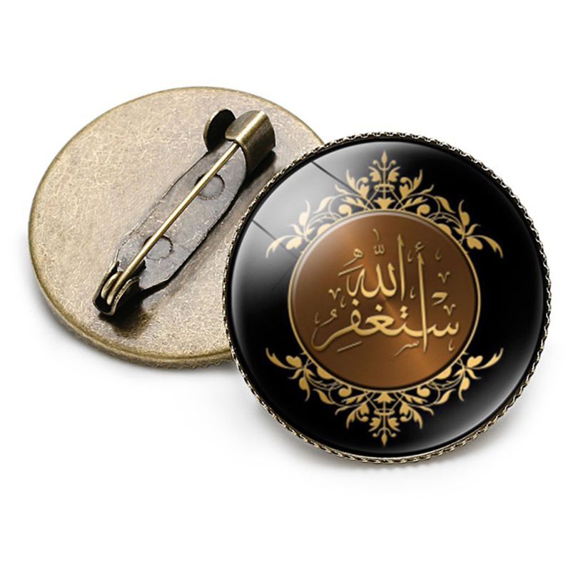 Metaal Glas Broche Vrouwen Charmant Kraag Pin Badge Moslim Islam Allah Sieraden Accessoires: 8