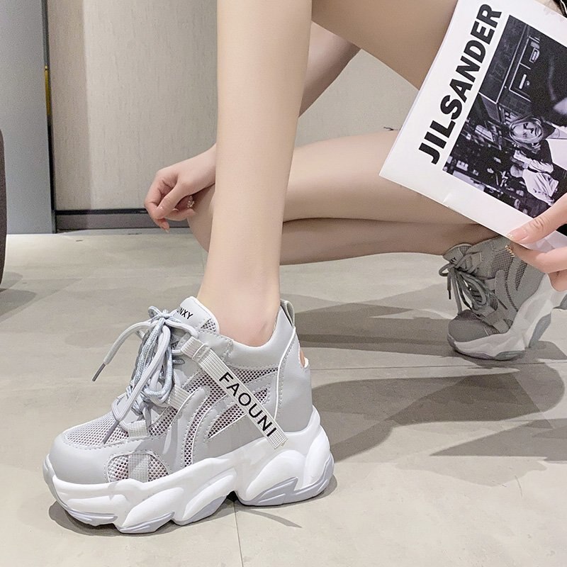 Hoge Platform Vrouwen Sneakers Lente Dikke Zool Casual Schoenen Herfst Ademend Mesh Wandelen Chunky Schoenen Vrouw Zapatos Mujer
