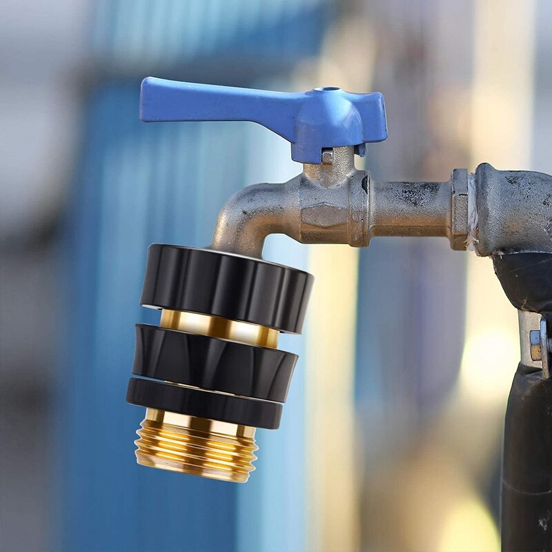 4 Sets Garden Hose Connector Quick Connect Fitting 3/4 Hose-Water Hose Quick Connector and 12 Pcs Faucet Rubber Gasket