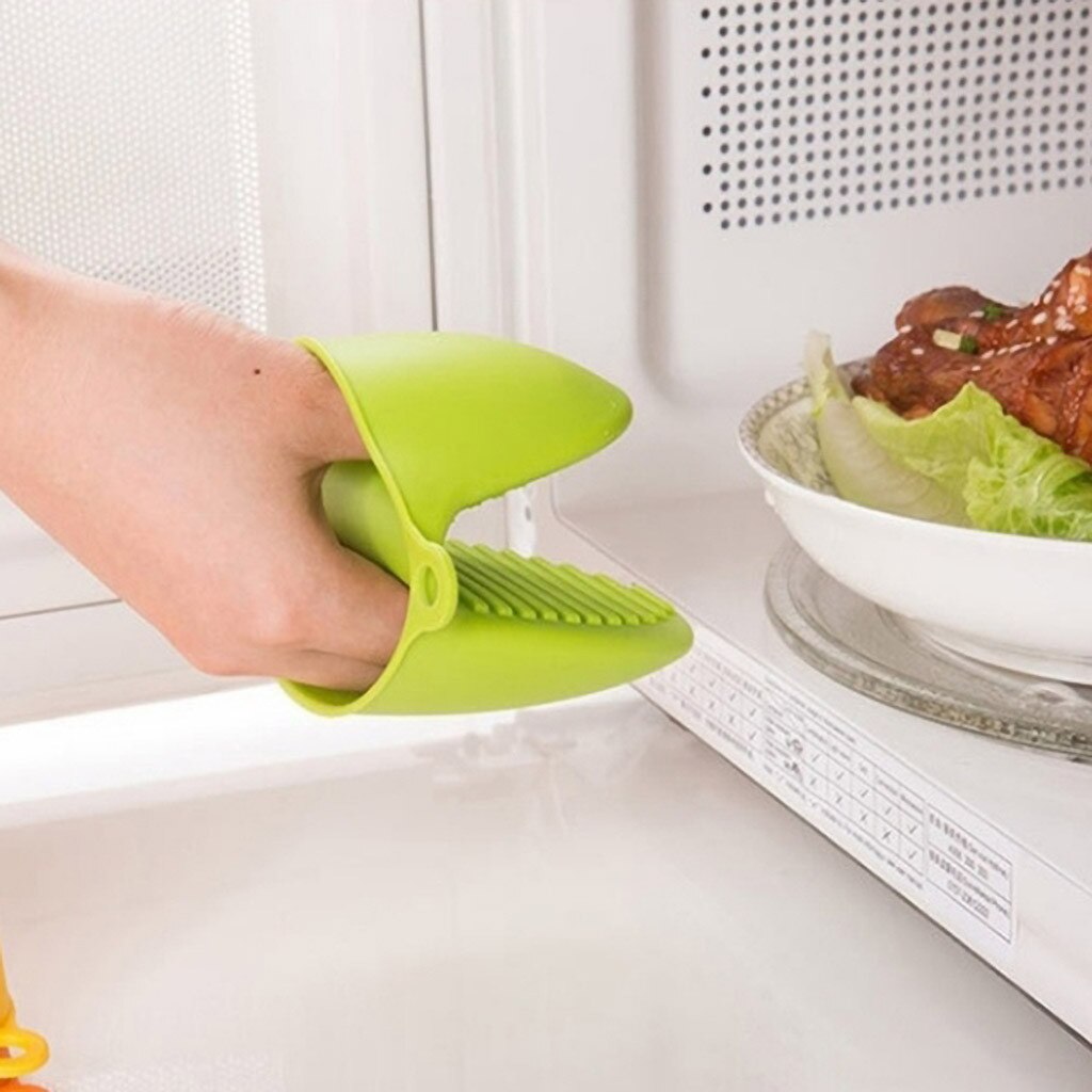 Insulation Clips Kitchen Silicone Heat Resistant Gloves Non Stick Anti-slip Pot Holder Clip Cooking Baking Microwave Oven Mitts