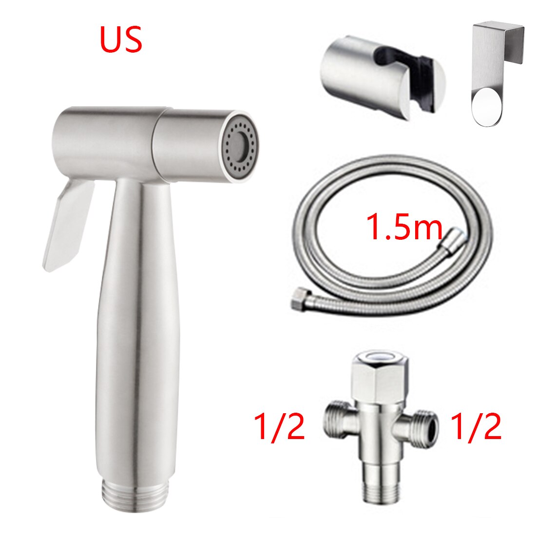 Hand Gehalten Bidet Sprayer Edelstahl Wc Bidet wasserhahn Ventil Jet Set Dusche Kopf Für Bad Selbst Reinigung Dusche Kopf: A5