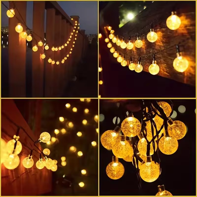Solar Bubble Ball Light Lichtslingers Outdoor Crystal Globe LED Kerstverlichting Tuinfeest Pasen Kerst Bruiloft Decoraties