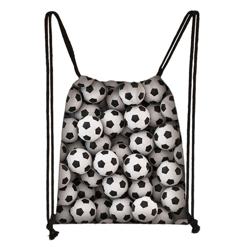 Footbally / Soccerly Druck Rucksack Männer Leinwand Reisetasche Teenager Jungen Kordelzug Schuhe Halter Kinder: skdzq02