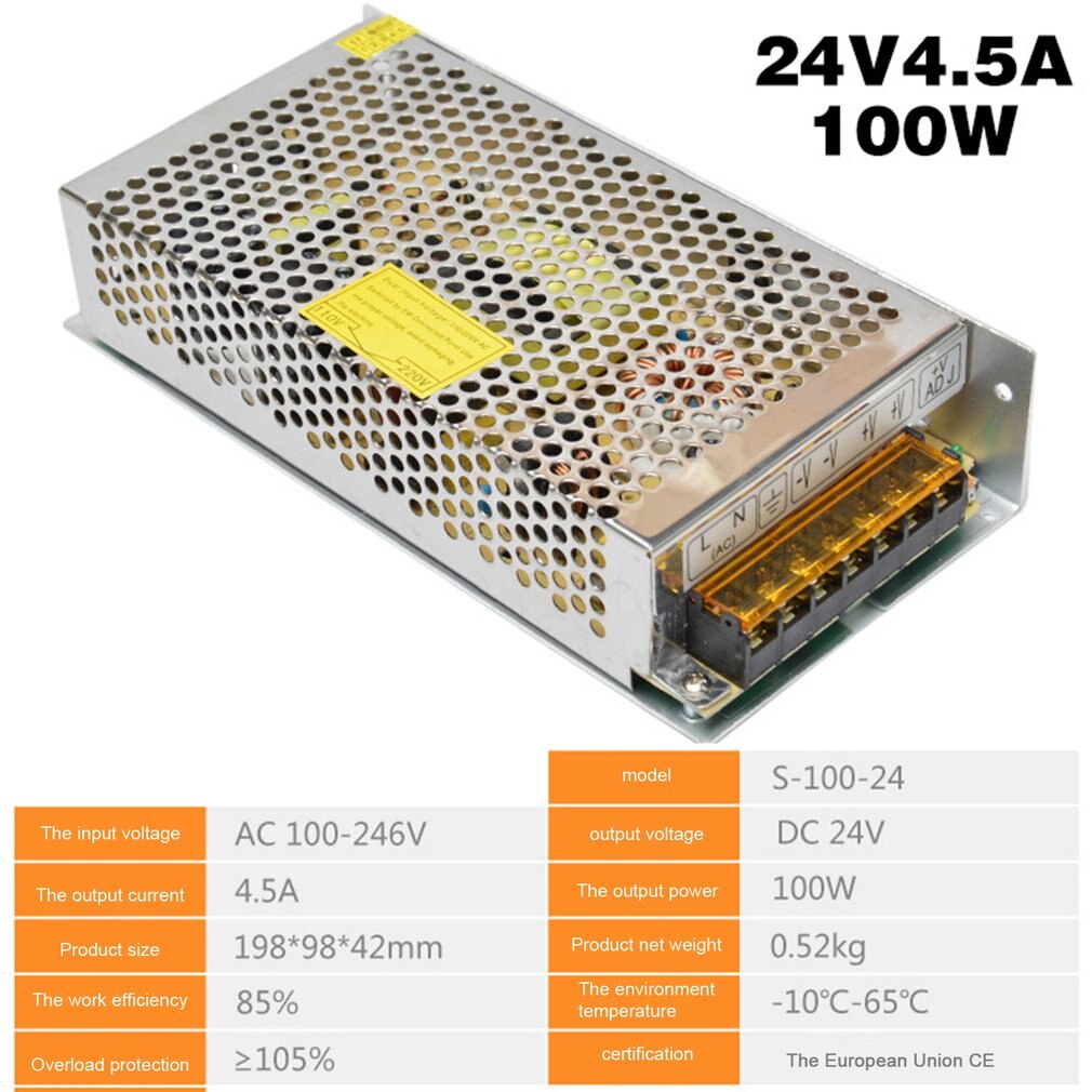 Alimentation à découpage DC24V 1A 2A 2.5A 3A 4.5A 5A 6.5A 8.3A 10A 12.5A 15A 16.5A AC 220V à DC24V AC-DC 24V pour 24V LED Bande