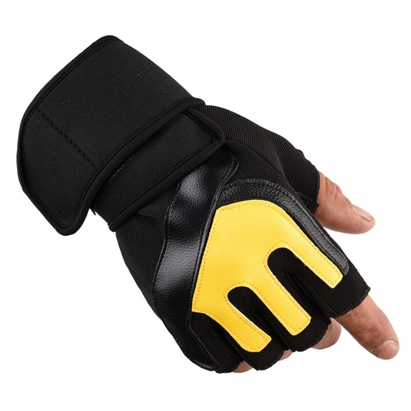 Herren Fitnessstudio Handschuhe Bodybuilding Fitness Sport Hantel Hantel Gewichtheben Sport Handschuhe: Gelb