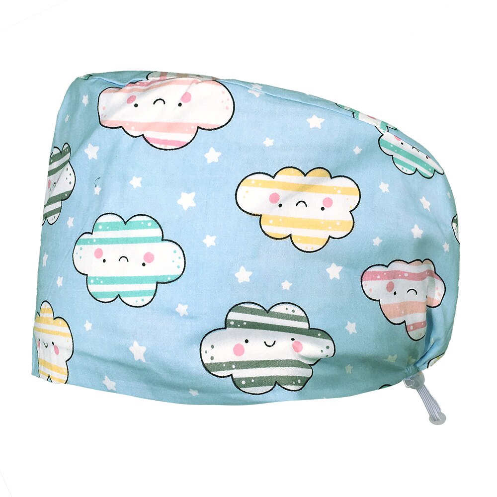 Gorros de trabajo con estampado de dibujos animados, , al por mayor, ajustable, nutricionista, hebilla elástica, gorras de fregado para mascotas: 82010