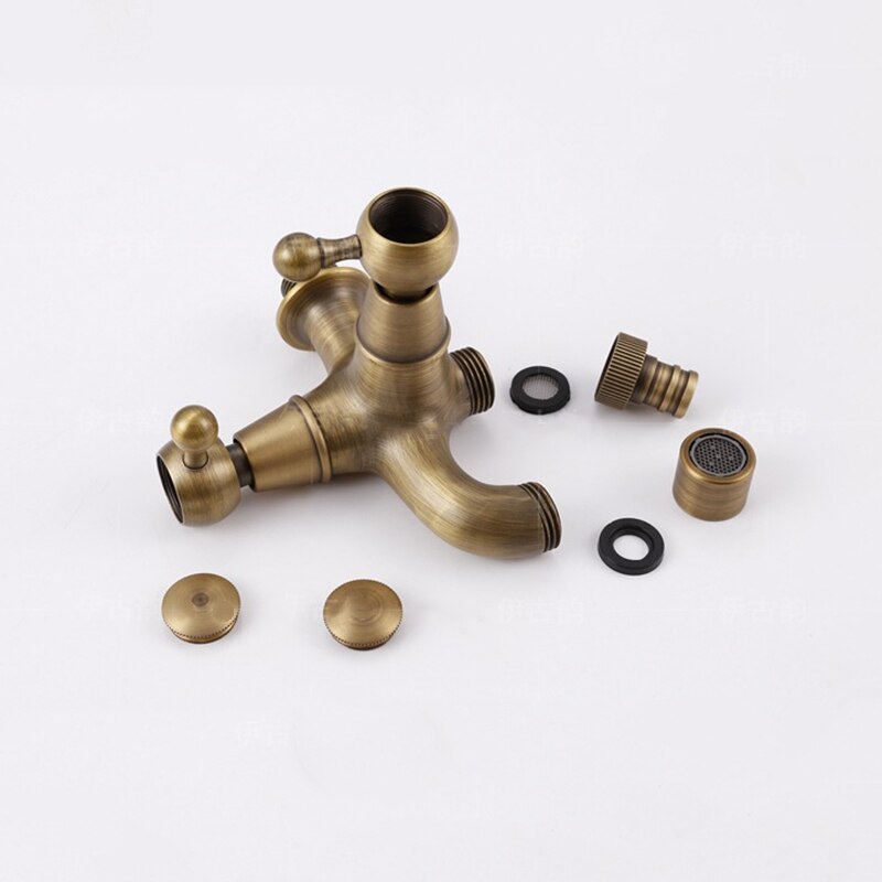 1 PC Neue Stil Anti-bronze Bibcock Wasserhahn Messing Wand Montiert Doppel Mit Bad Waschmaschine Wasserhahn Im Freien Garten mixer