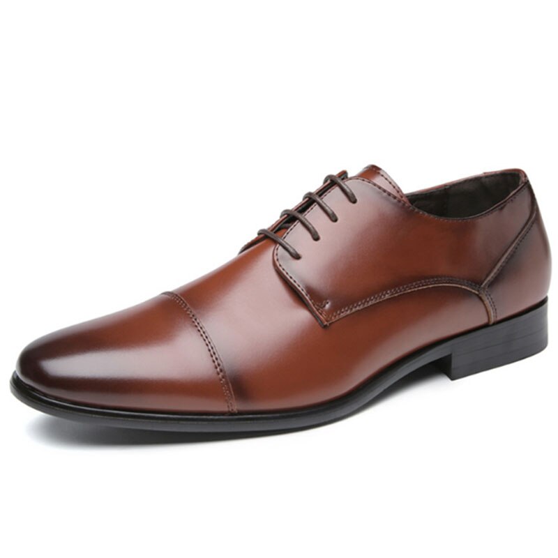 Men's business shoes formal dress men's shoes gentleman's shoes microfiber leather men's shoes wedding shoes men's work shoes: brown / 41