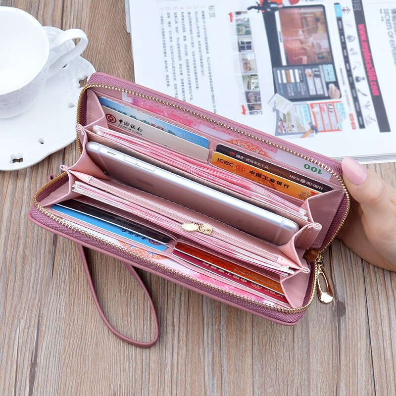 Women Wallet Pu Leather Long Love Heart Cute Purse for Phone High Capacity Card Holder Clutch Wallets Carteira Feminina