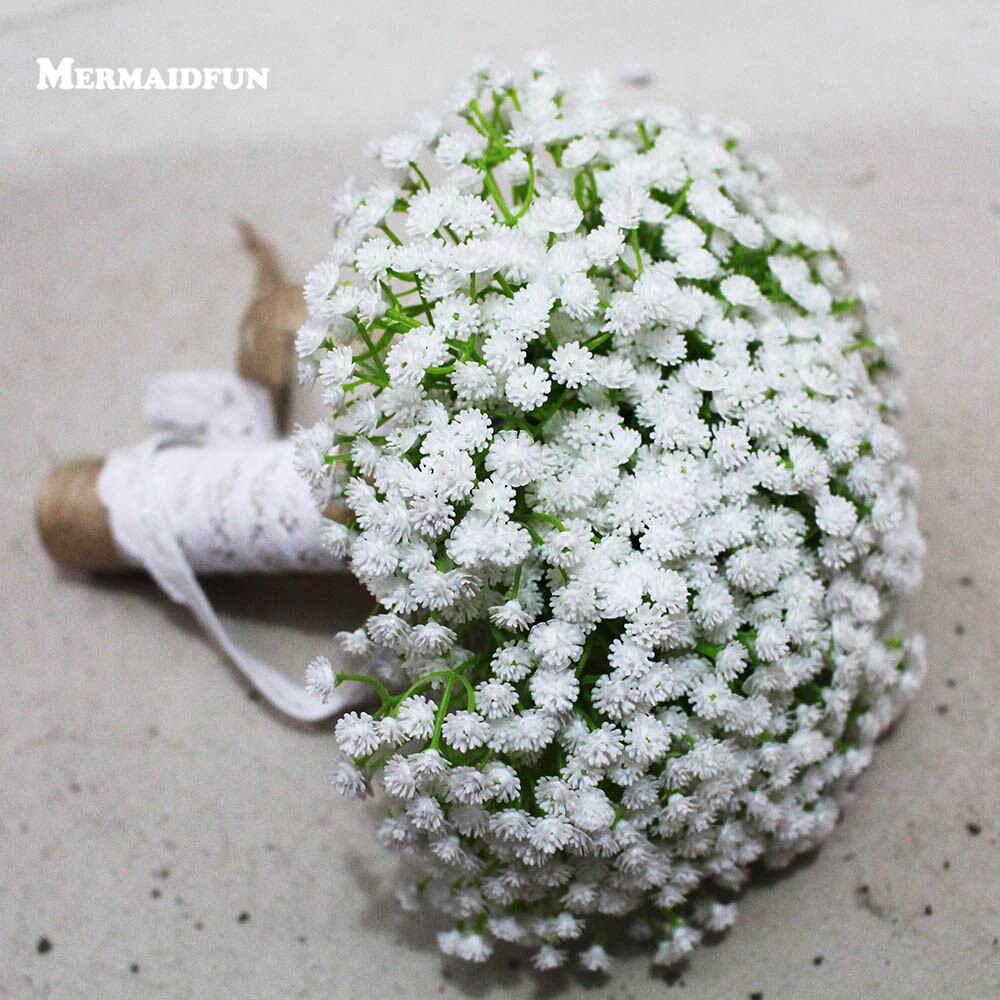 Echt Fotos Künstliche Weiß Kleine Blume Hochzeit Strauß SchöNe Hochzeit Zubehör Blumenstrauß Mariage