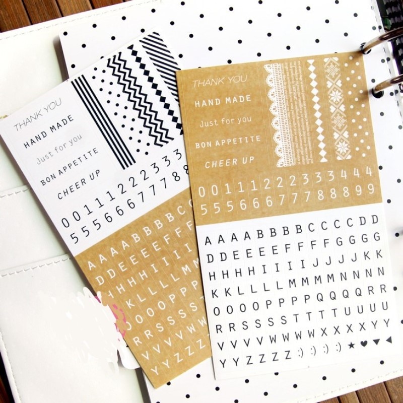 2sheets/pack letter words stickers scrapbooking alphabet paster masking planner sticker notebook decoration hobby craft