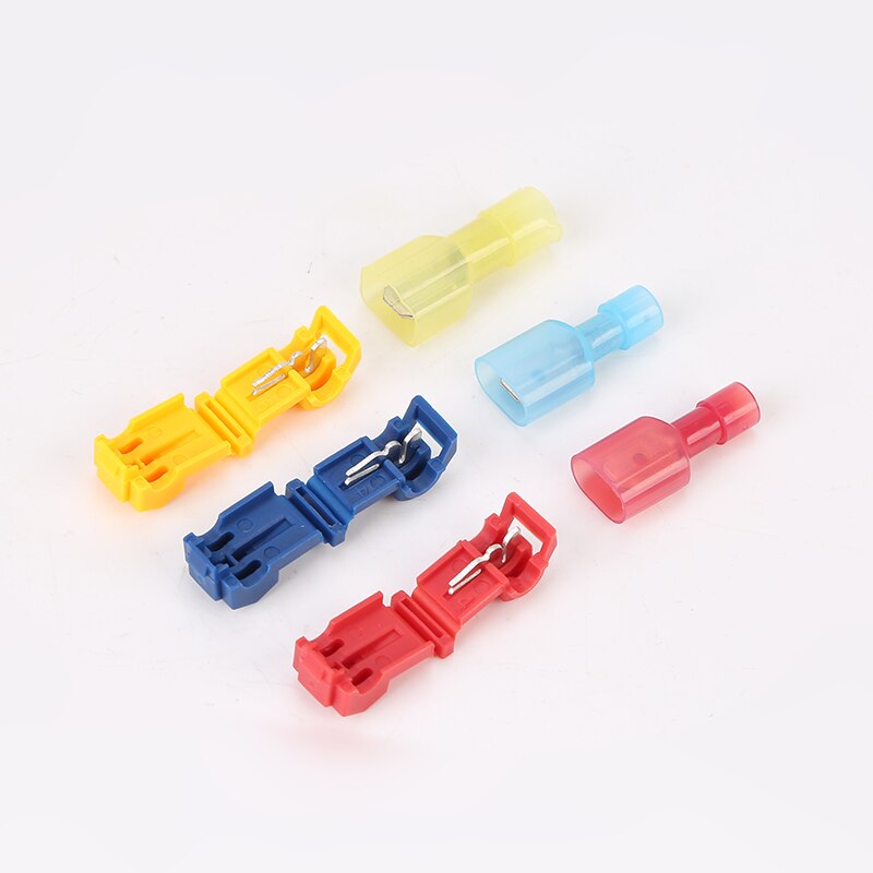 Connecteurs de fil bornes de pelle, jeu d&#39;outils à main, connecteur de Terminal de pelle rapide mâle de fil de verrouillage d&#39;épissure en T: 60pcs-Terminal