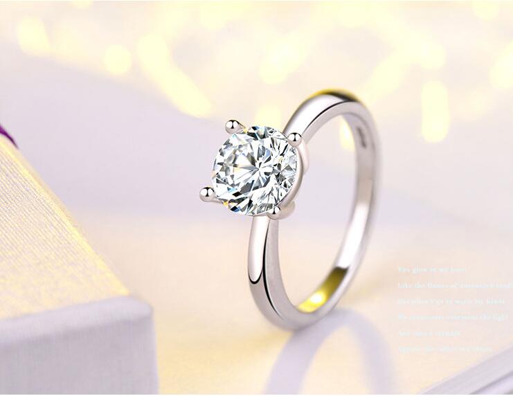 Solid Real Original solid real 925 sterling silver ring for women engagement ring wedding ring jewelry ring R4324C