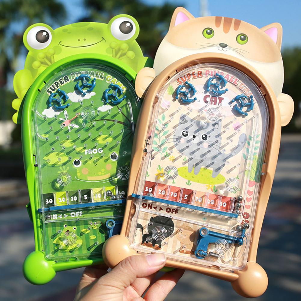 Mini Pinball Game Excellent Cartoon Animal Frogs Shape Pinball Toy Wear Resistant Pinball Machine