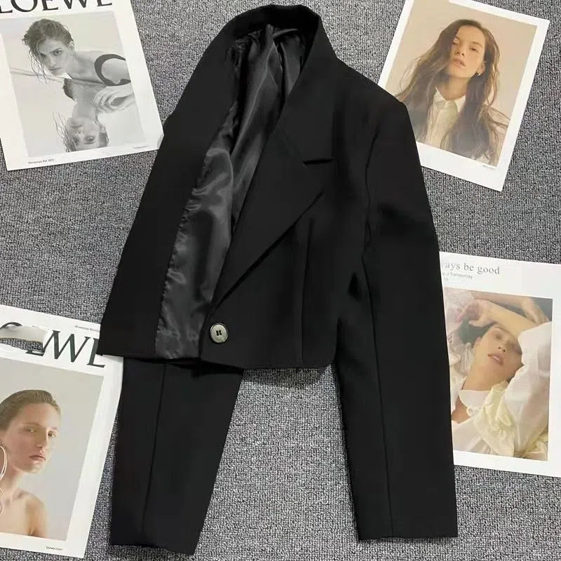 Dameblazere med korte ermer, koreansk, dressjakke, dame, allsidig, kort blazer, dame