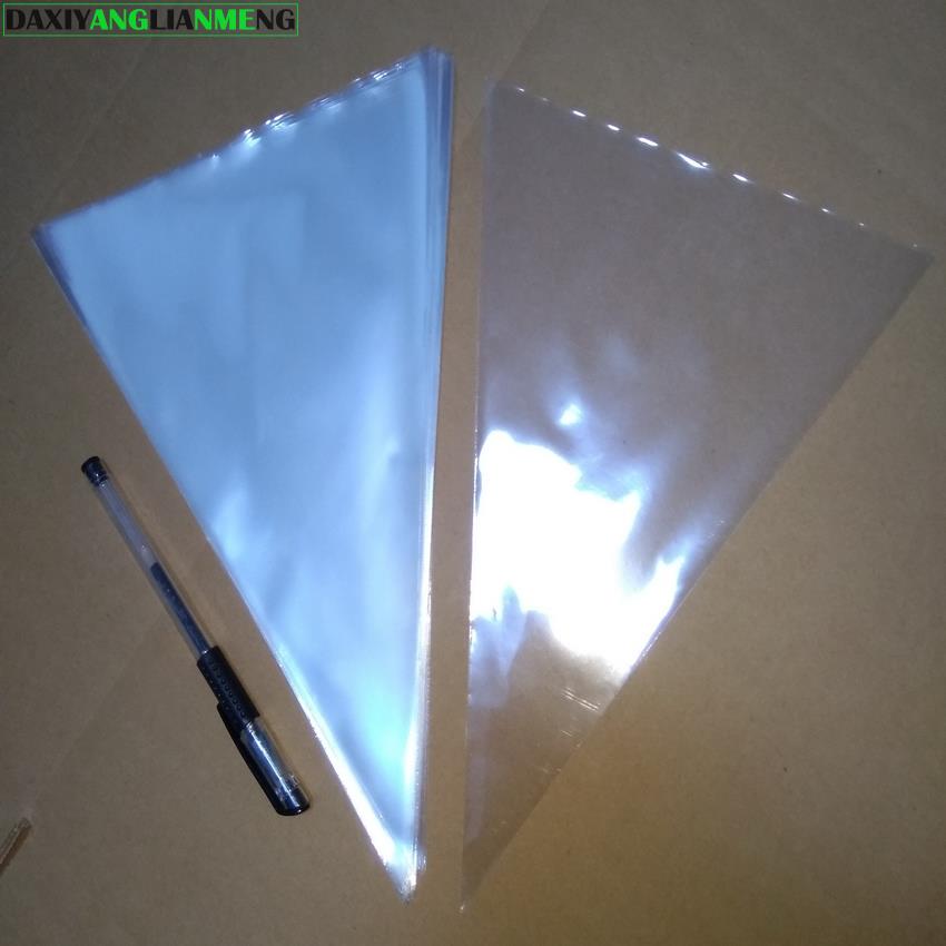 Sacs Cellophane transparents 200x taille: sac d&#39;emballage en plastique en forme de cône triangulaire Opp, poinçon de poche et Sandwich
