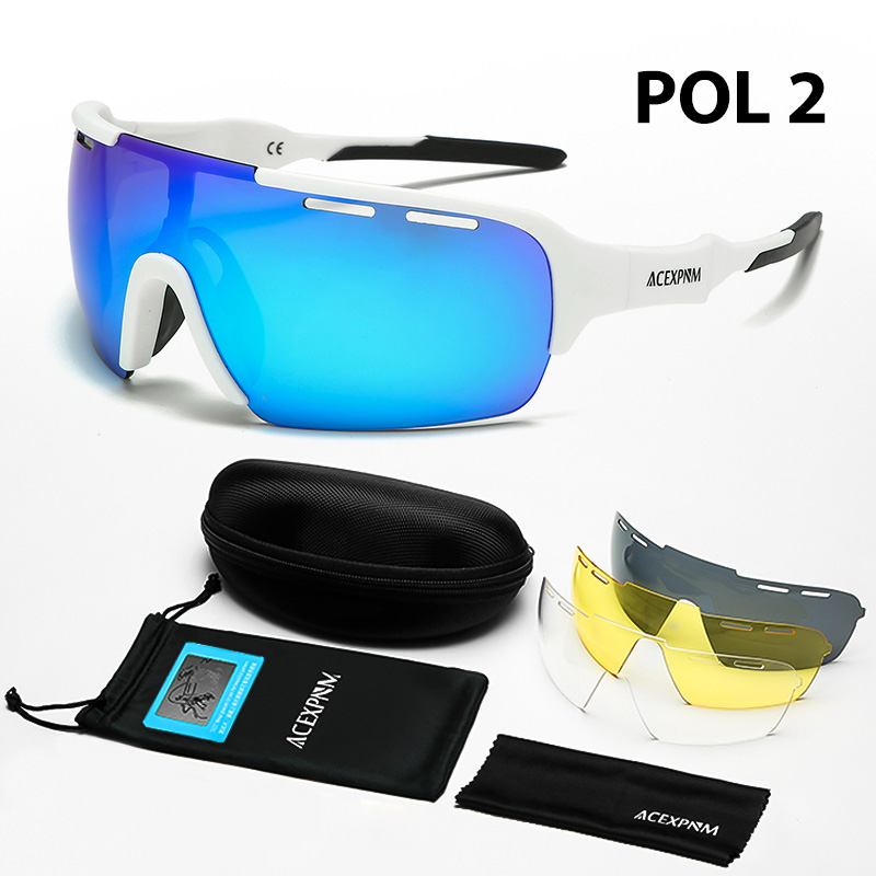 Mannen Vrouwen Gepolariseerde Fietsen Bril UV400 Fietsen Goggle TR90 Fietsen Brillen Outdoor Sport Fietsen Zonnebril 4 Lens: PO2