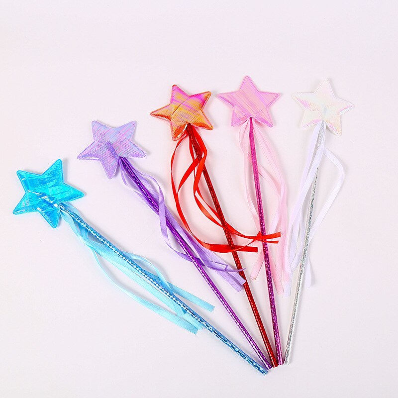 Mooie Fantasy Vijfpuntige Ster Toverstaf Kinderen Fairy Wand Meisje Party Halloween Prinses Rollenspel props